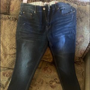 New pair men skinny blue jeans
